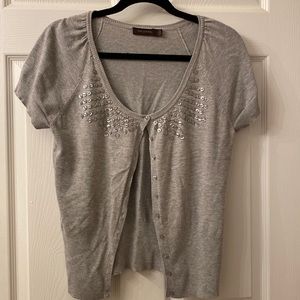 The Limited gray short sleeve cardigan. Size L